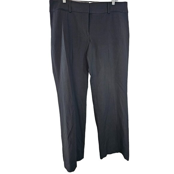 Loft Straight Leg Black Stretch Marisa Trouser Dress Pants Size 14 - Picture 1 of 10